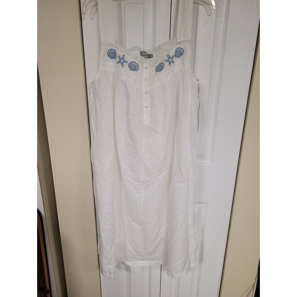 Victorian Classics XL White Sleeveless Nightgown Beach Cover Up Resortwear